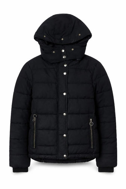 Womens UK Size 10 Topshop Black Puffer Jacket