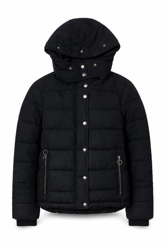 Womens UK Size 10 Topshop Black Puffer Jacket