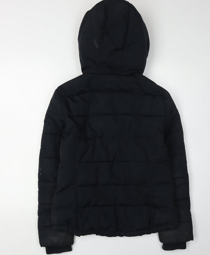 Womens UK Size 10 Topshop Black Puffer Jacket