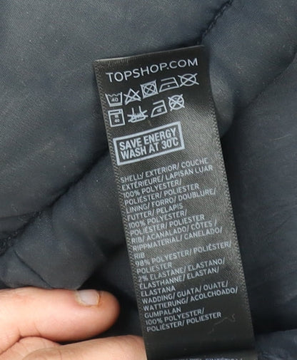 Womens UK Size 10 Topshop Black Puffer Jacket