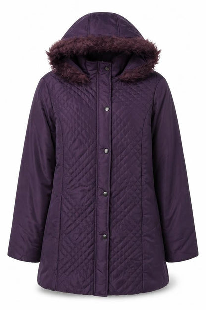 Anne de Lancay Women's Purple Quilted Coat Size 10/12