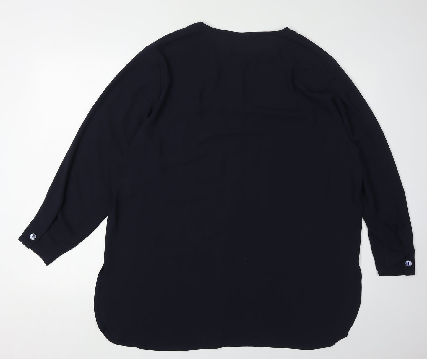 Jaeger Women's Blue Button-Up Long Sleeve Shirt