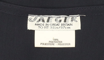 Jaeger Women's Blue Button-Up Long Sleeve Shirt