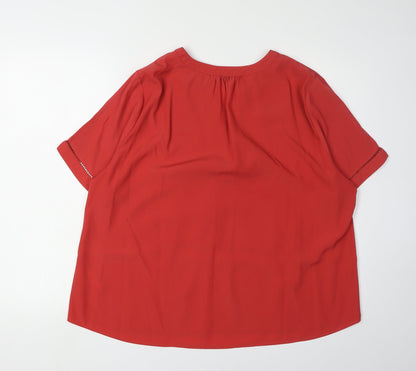 Womens UK Size 18 Eastex Red  Blouse