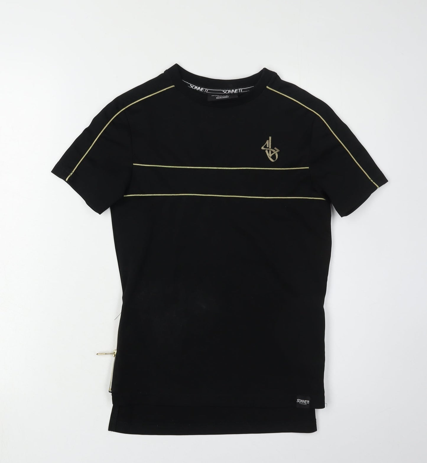 Sonnet London Boys Black T-Shirt, 8-10 Years, Short Sleeve