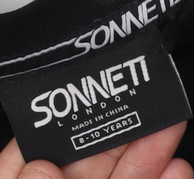Sonnet London Boys Black T-Shirt, 8-10 Years, Short Sleeve