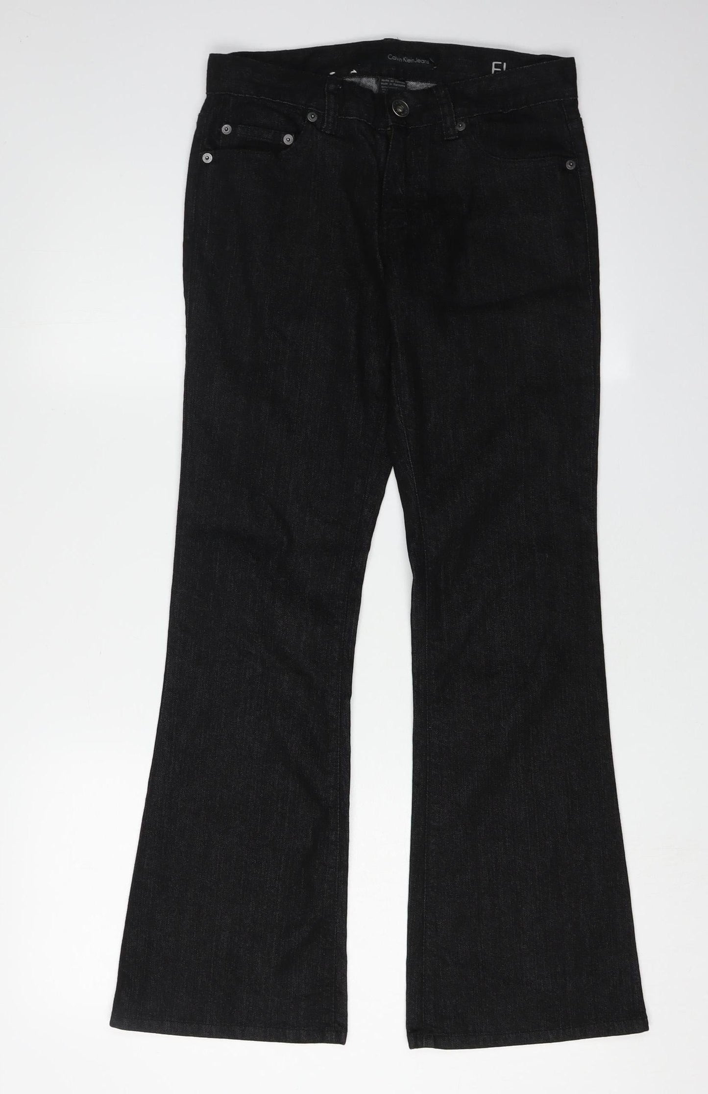 Calvin Klein Women's Black Flared Jeans Size 25