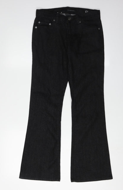 Calvin Klein Women's Black Flared Jeans Size 25