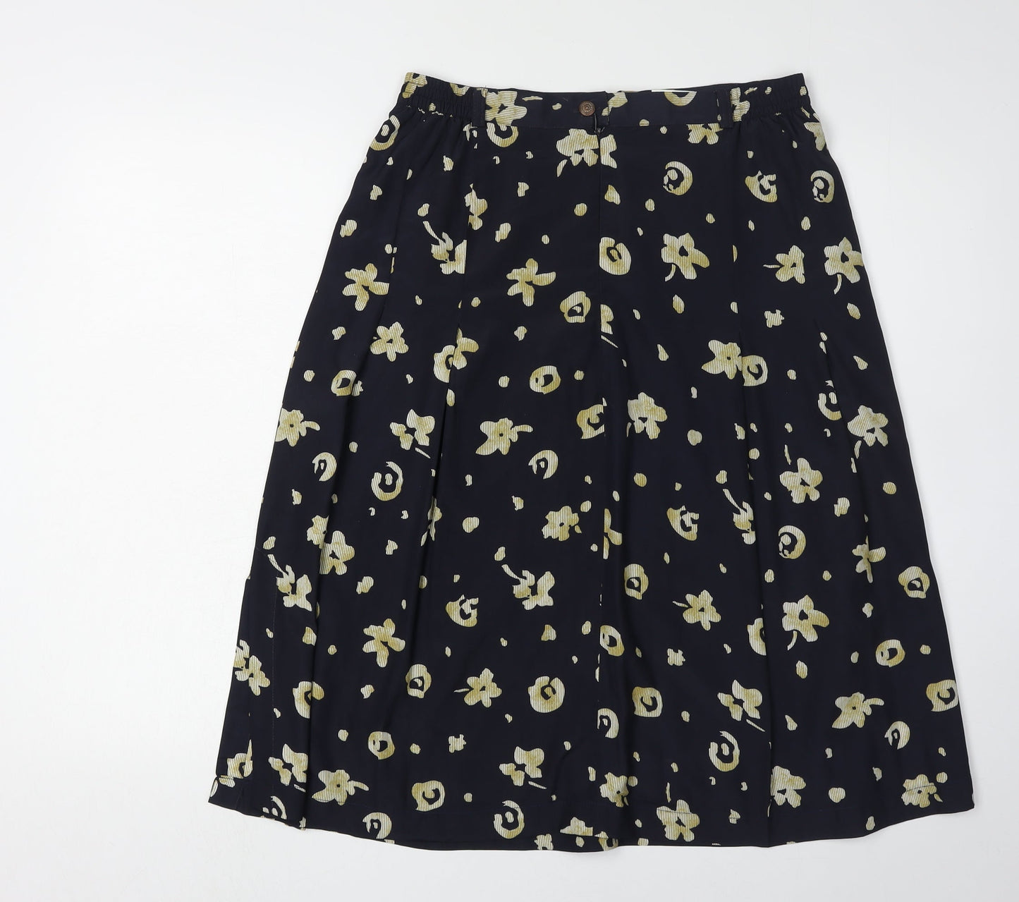 Jacques Vert Women's Blue Floral Pleated Skirt Size 12