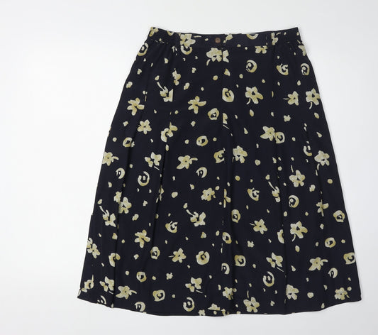 Jacques Vert Women's Blue Floral Pleated Skirt Size 12