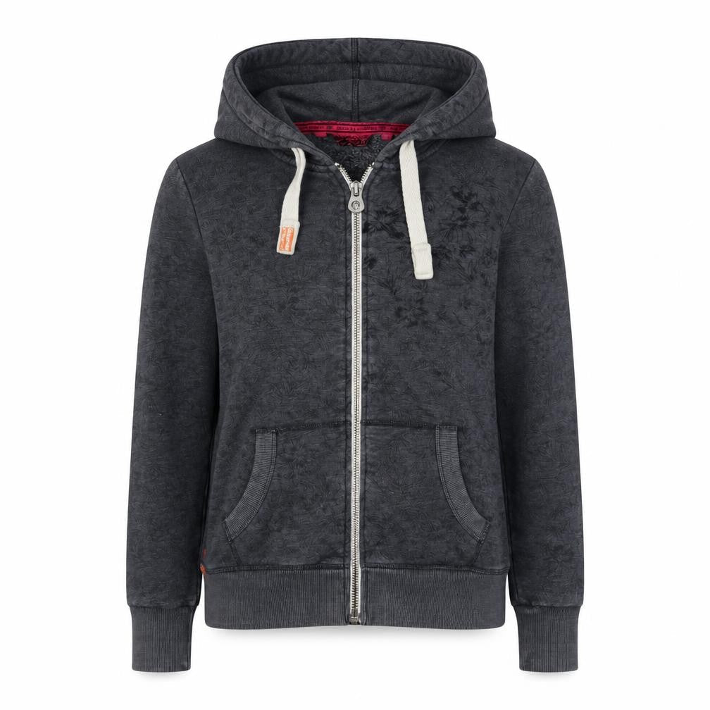 Womens UK Size S Superdry Grey Full Zip Hoodie