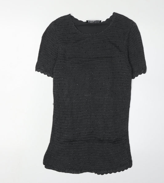 Jacques Vert Women's Black Beaded Blouse - S