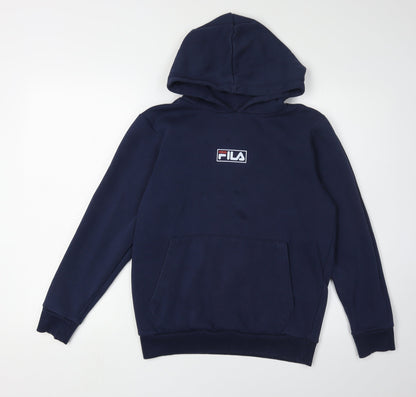 FILA Boys Blue Pullover Hoodie Size 13-14 Years With Logo