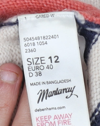 Womens UK Size 12 Debenhams Multicoloured Pullover Jumper