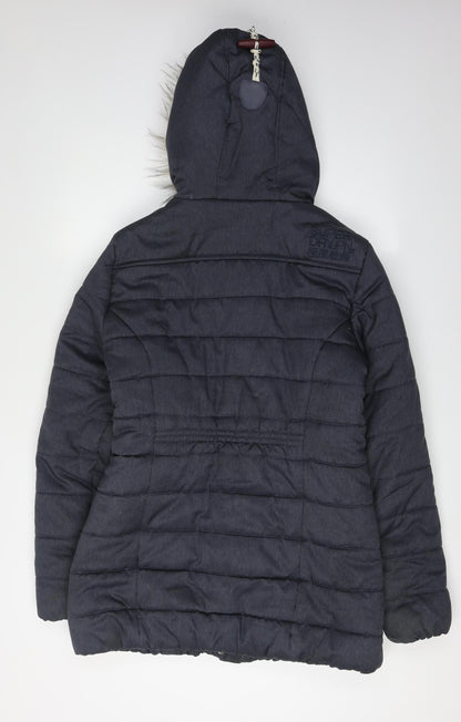 Womens UK Size M Superdry Black Puffer Jacket