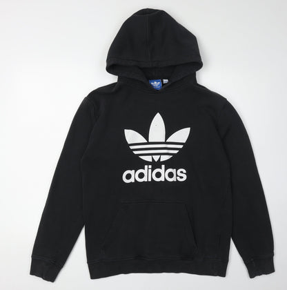 Adidas Men's Black Graphic Hoodie Medium