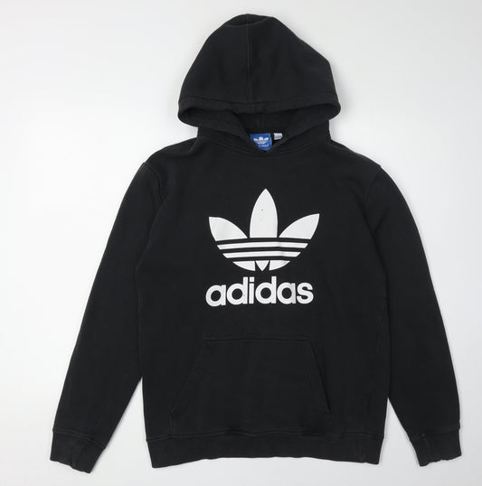 Adidas Men's Black Graphic Hoodie Medium