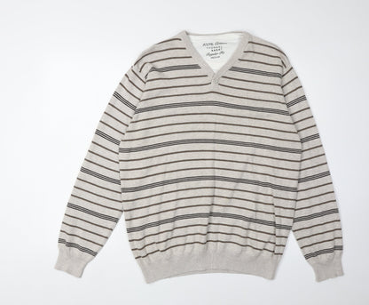 Thomas Nash Men's Beige Medium Henley Jumper