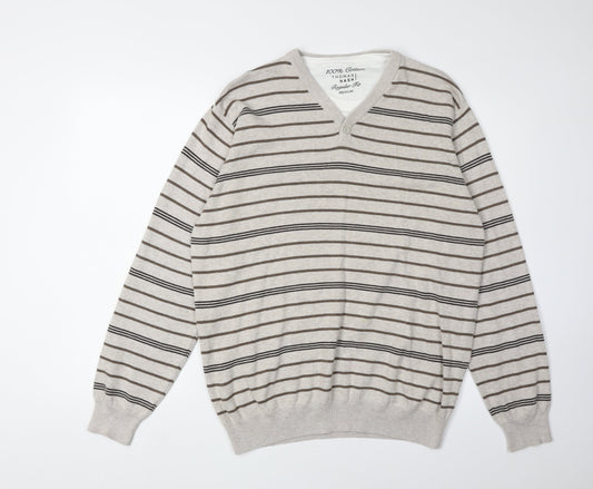 Thomas Nash Men's Beige Medium Henley Jumper