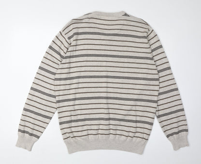 Thomas Nash Men's Beige Medium Henley Jumper