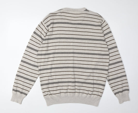 Thomas Nash Men's Beige Medium Henley Jumper