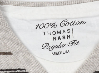 Thomas Nash Men's Beige Medium Henley Jumper