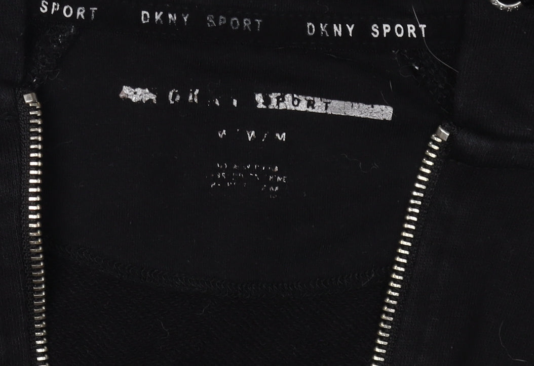 DKNY Women's Black Full Zip Hoodie - Medium, Casual Wear