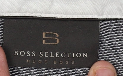 Hugo Boss Men's Grey Long Sleeve Polo, Size L