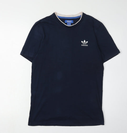 Adidas Men's Blue Crew Neck T-Shirt, Size S