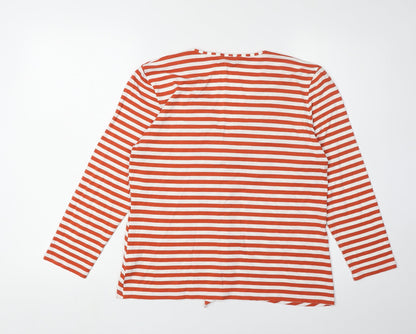 Jaeger Women's Red Stripe Wrap Top, Size L, Viscose Blend