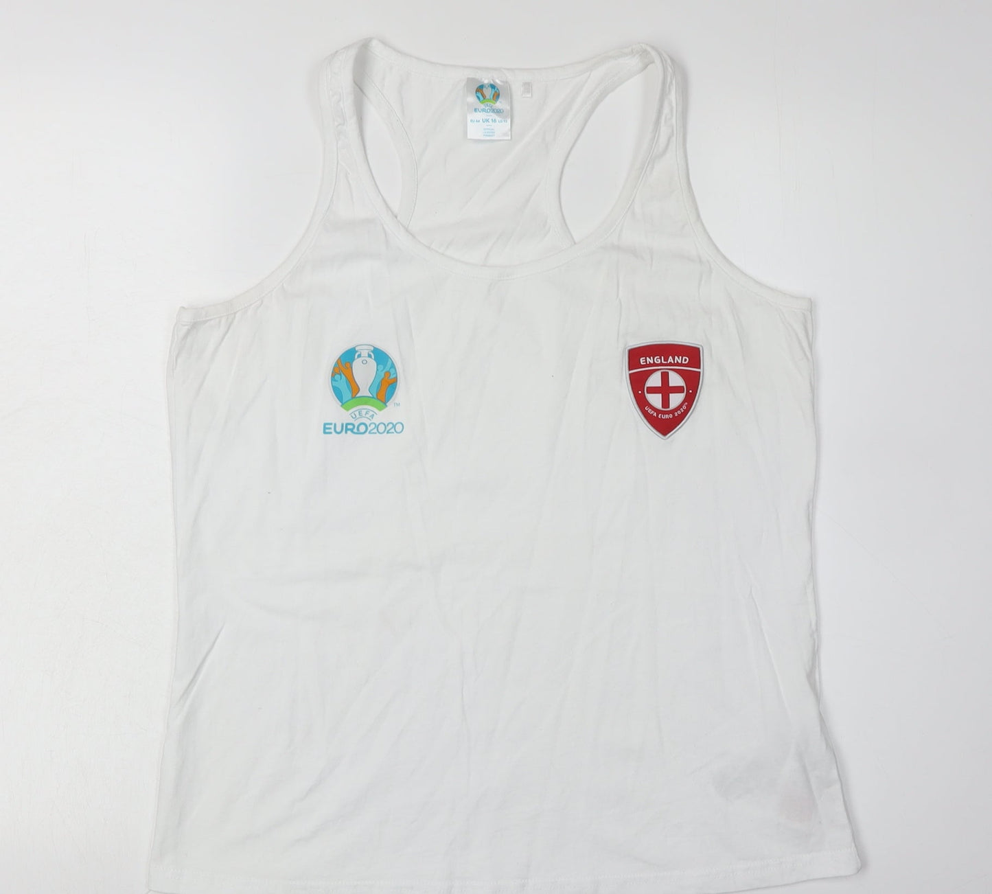 Euro 2020 England White Tank Top Unisex Adult Size 16