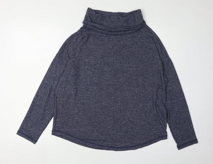 Night Owl Women's Blue Long Sleeve Cowl Neck Top M