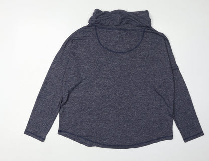Night Owl Women's Blue Long Sleeve Cowl Neck Top M