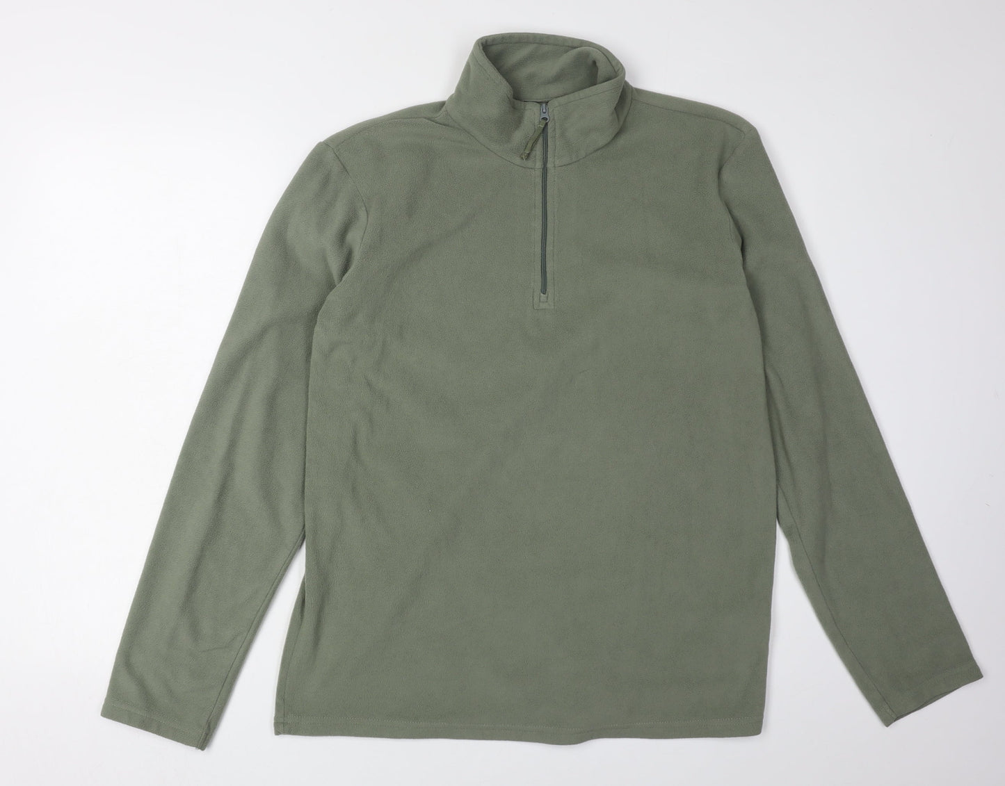 Mens UK Size S Mountain Warehouse Green 1/4 Zip Sweatshirt