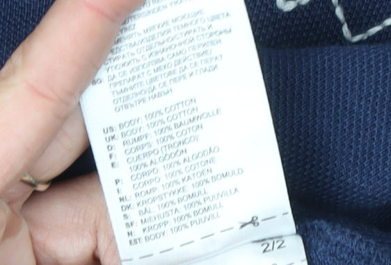 Adidas Men's Blue Long Sleeve Polo Shirt - Size L