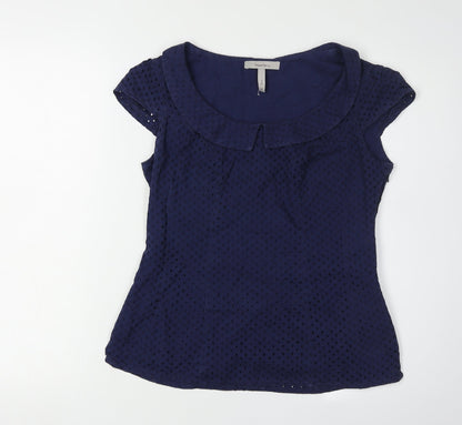Womens UK Size 10 Pepperberry Blue Basic Blouse