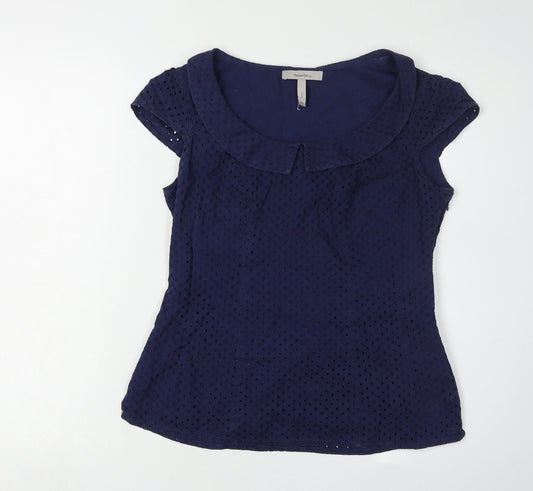 Womens UK Size 10 Pepperberry Blue Basic Blouse