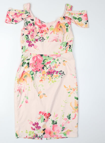 Jolie Moi Women's Floral Multicoloured Sheath Dress
