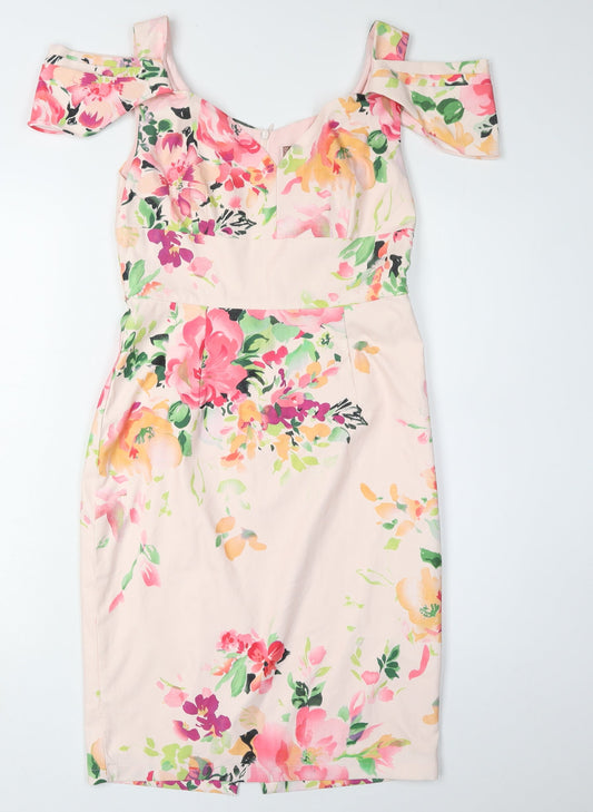 Jolie Moi Women's Floral Multicoloured Sheath Dress