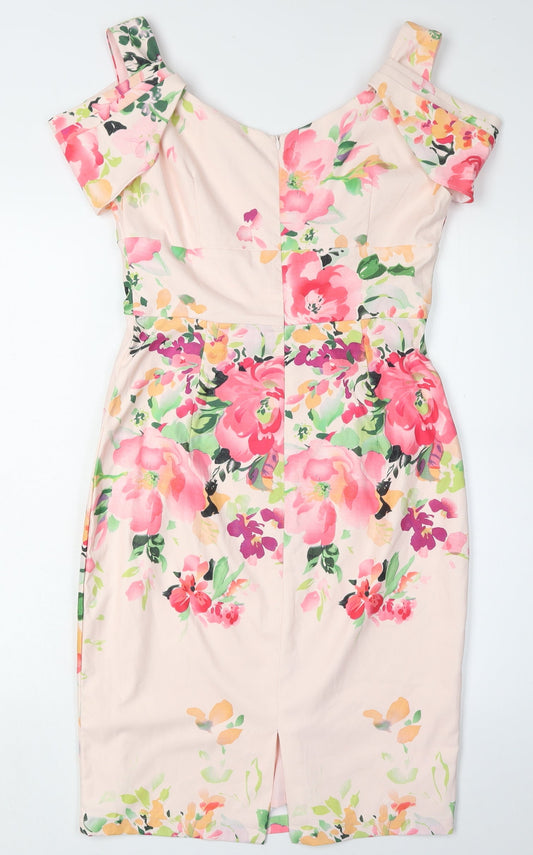 Jolie Moi Women's Floral Multicoloured Sheath Dress