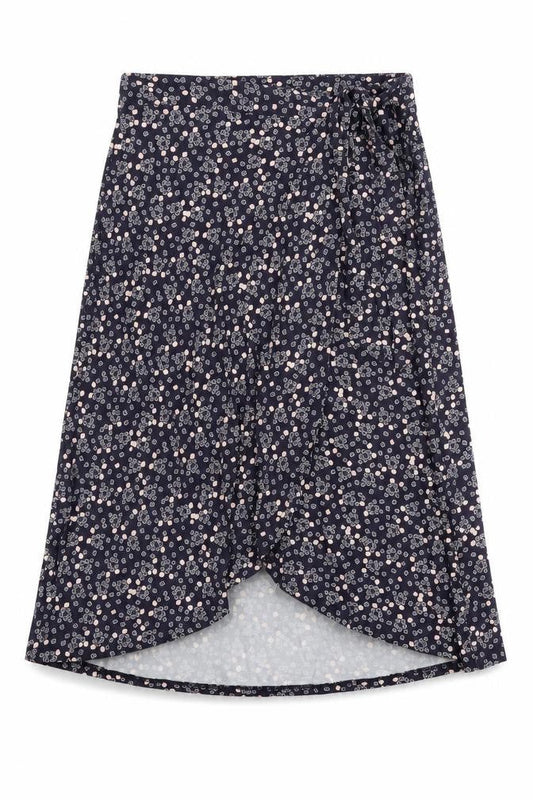 Rachel Ashwell Women's Blue Floral Wrap Midi Skirt S