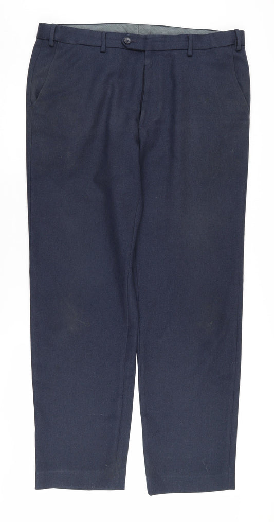 Marks and Spencer Men's Blue Dress Pants, Size 38