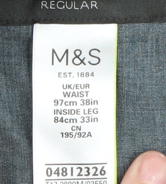Marks and Spencer Men's Blue Dress Pants, Size 38