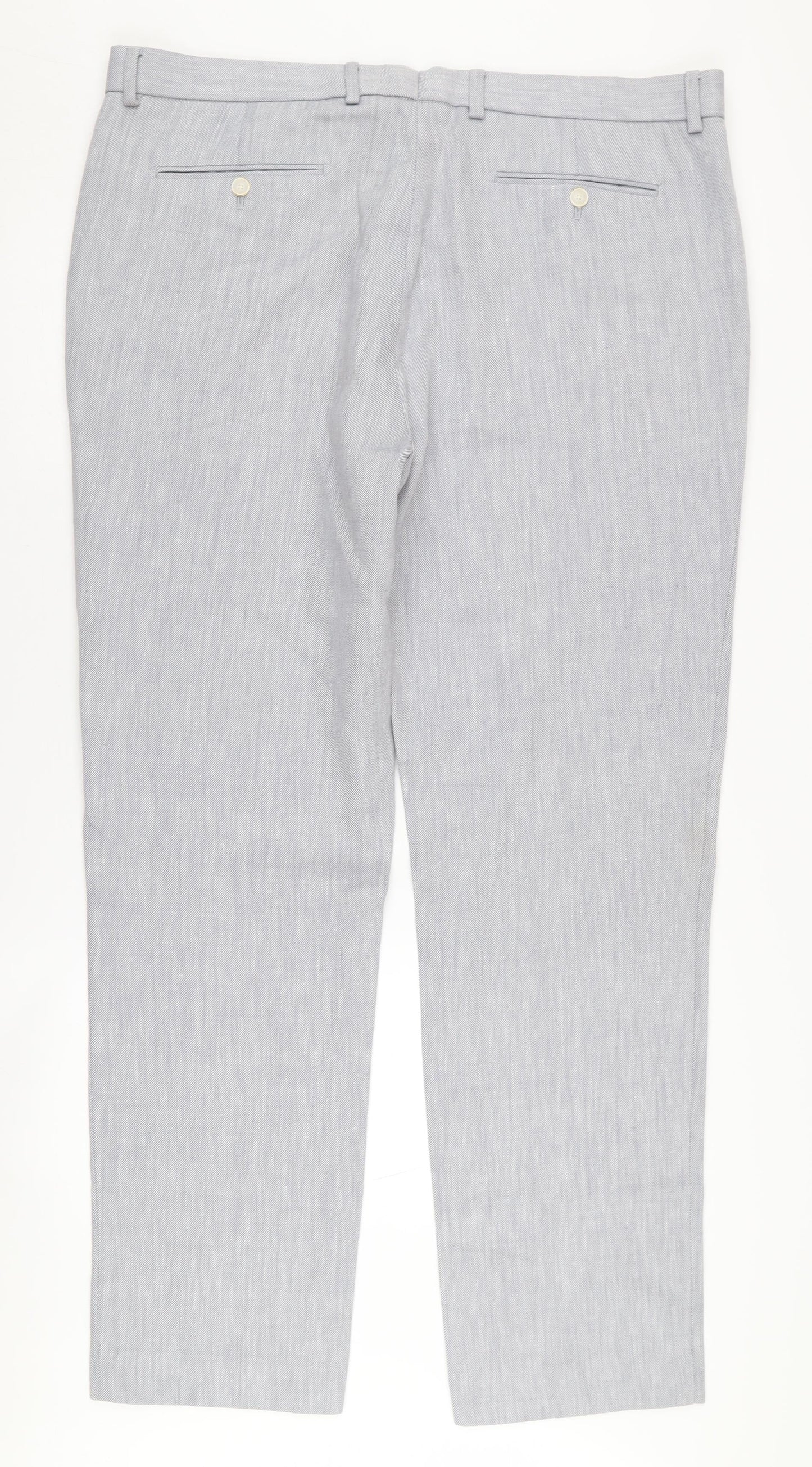 Marks and Spencer Men's Grey Linen Trousers L