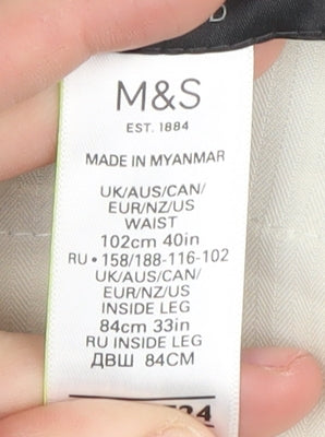 Marks and Spencer Men's Grey Linen Trousers L