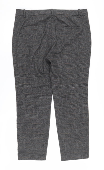 Womens UK Size XL Zara Regular Fit Cropped Grey Trousers