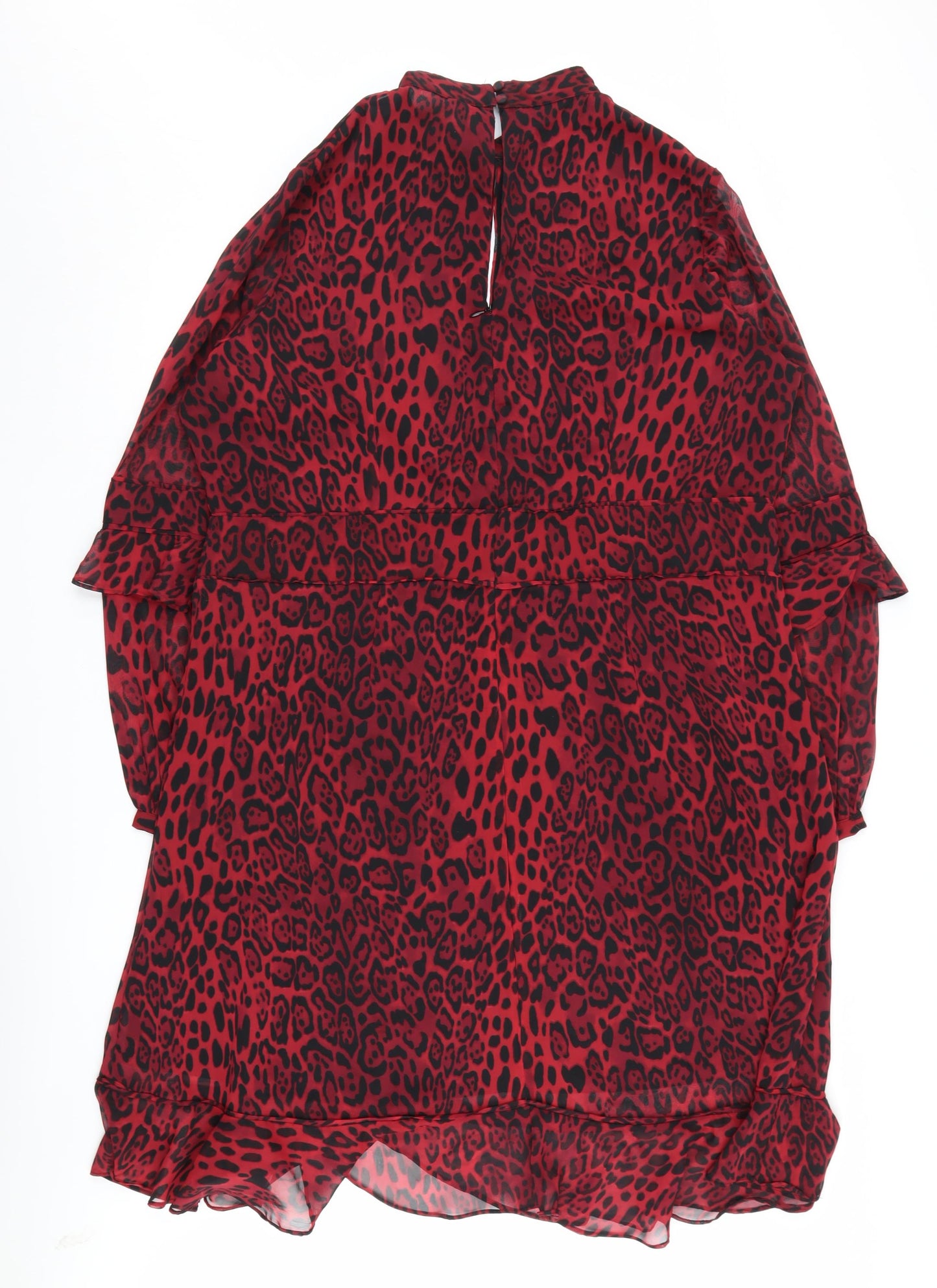 SOSANDAR Women's Red Animal Print Dress Size 20
