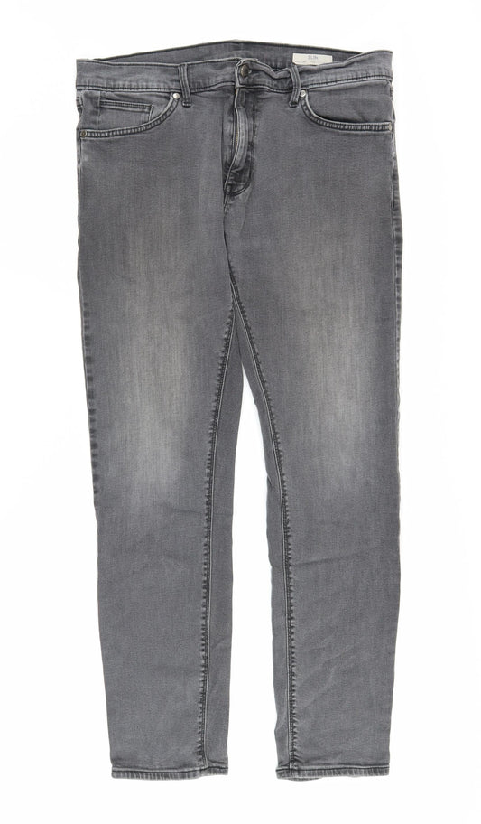 Marks and Spencer Men's Grey Slim Fit Jeans Size 36