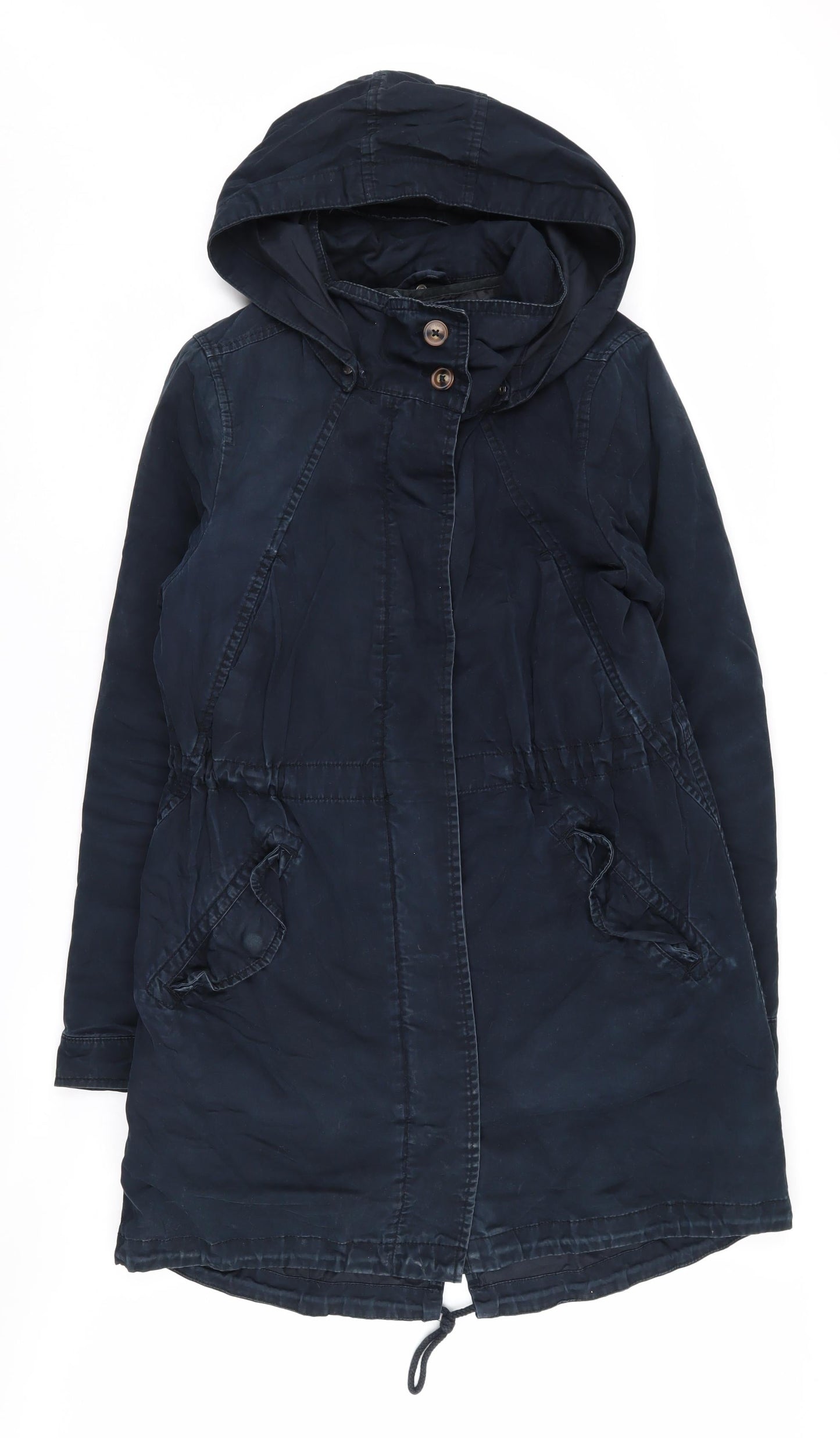 Womens UK Size 10 H&M Blue Parka Coat