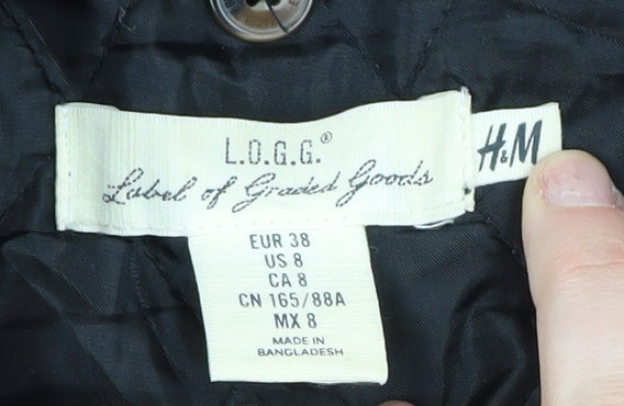 Womens UK Size 10 H&M Blue Parka Coat